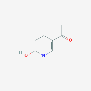 molecular formula C8H13NO2 B13954009 1-(6-Hydroxy-1-methyl-1,4,5,6-tetrahydropyridin-3-yl)ethan-1-one CAS No. 170232-97-0