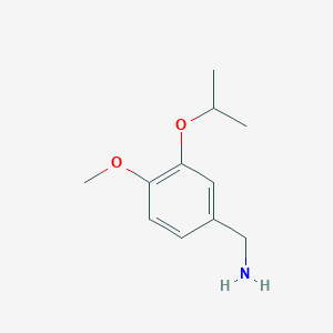 molecular formula C11H17NO2 B13954016 Benzenemethanamine, 4-methoxy-3-(1-methylethoxy)- CAS No. 738563-98-9