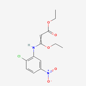 molecular formula C13H15ClN2O5 B13954026 Ethyl 3-[(2-chloro-5-nitrophenyl)amino]-3-ethoxyacrylate CAS No. 56395-51-8