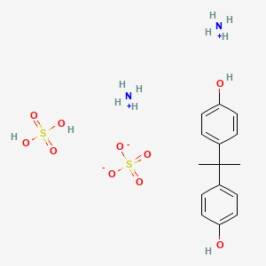 molecular formula C15H26N2O10S2 B13954058 Diazanium;4-[2-(4-hydroxyphenyl)propan-2-yl]phenol;sulfuric acid;sulfate 
