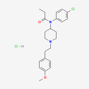 molecular formula C23H30Cl2N2O2 B13954065 N-(4-chlorophenyl)-N-{1-[2-(4-methoxyphenyl)ethyl]piperidin-4-yl}propionamide hydrochloride 