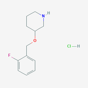 molecular formula C12H17ClFNO B1395407 3-[(2-Fluorobenzyl)oxy]piperidine hydrochloride CAS No. 1220033-06-6