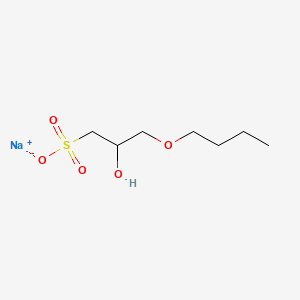 molecular formula C7H15NaO5S B13954080 3-Butyloxy-2-hydroxypropanesulfonic acid, sodium salt CAS No. 58965-16-5