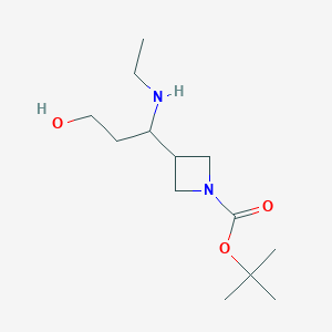 molecular formula C13H26N2O3 B13954143 tert-Butyl 3-(1-(ethylamino)-3-hydroxypropyl)azetidine-1-carboxylate 