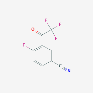 molecular formula C9H3F4NO B13954176 4-Fluoro-3-(trifluoroacetyl)benzonitrile CAS No. 617706-17-9