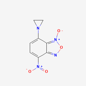 molecular formula C8H6N4O4 B13954247 Benzofurazan, 4-(1-aziridinyl)-7-nitro-, 3-oxide CAS No. 61785-57-7