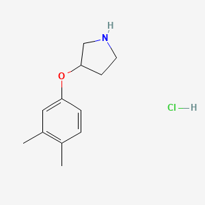 molecular formula C12H18ClNO B1395427 3-(3,4-Dimethylphenoxy)pyrrolidine hydrochloride CAS No. 1220033-80-6
