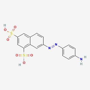 molecular formula C16H13N3O6S2 B13954295 7-((4-Aminophenyl)azo)naphthalene-1,3-disulphonic acid CAS No. 61827-77-8