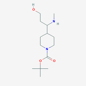 molecular formula C14H28N2O3 B13954365 tert-Butyl 4-(3-hydroxy-1-(methylamino)propyl)piperidine-1-carboxylate 