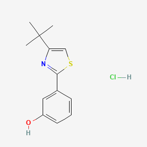 molecular formula C13H16ClNOS B1395438 3-(4-Tert-butyl-1,3-thiazol-2-yl)phenol hydrochloride CAS No. 1334147-65-7