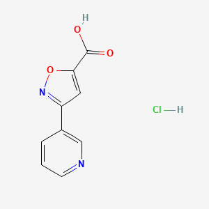 molecular formula C9H7ClN2O3 B1395439 3-(Pyridin-3-yl)-1,2-oxazole-5-carboxylic acid hydrochloride CAS No. 1354960-39-6