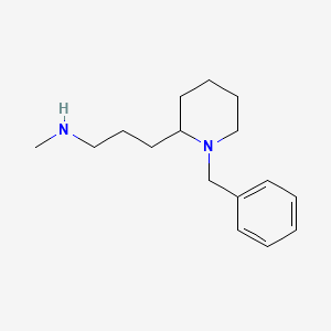 molecular formula C16H26N2 B13954406 3-(1-benzylpiperidin-2-yl)-N-methylpropan-1-amine 
