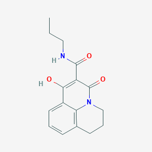 molecular formula C16H18N2O3 B1395445 7-hydroxy-5-oxo-N-propyl-2,3-dihydro-1H,5H-pyrido[3,2,1-ij]quinoline-6-carboxamide CAS No. 376378-13-1