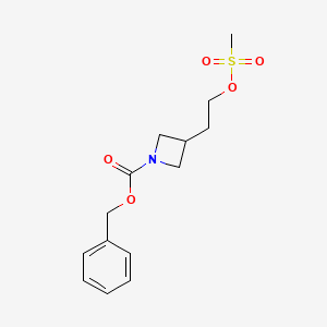 molecular formula C14H19NO5S B13954477 Benzyl 3-(2-((methylsulfonyl)oxy)ethyl)azetidine-1-carboxylate 