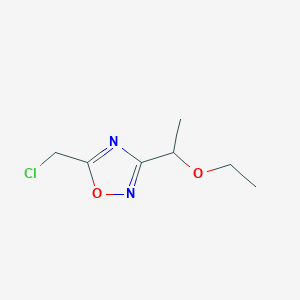 molecular formula C7H11ClN2O2 B1395449 5-(Chloromethyl)-3-(1-ethoxyethyl)-1,2,4-oxadiazole CAS No. 1334148-89-8