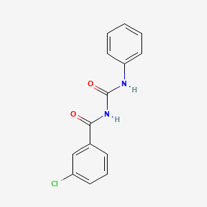 molecular formula C14H11ClN2O2 B13954495 Benzamide, 3-chloro-N-[(phenylamino)carbonyl]- CAS No. 56438-00-7