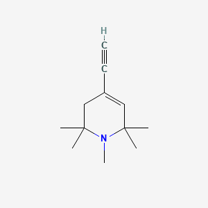 molecular formula C12H19N B13954498 Piperidine, 3,4-didehydro-4-ethynyl-1,2,2,6,6-pentamethyl- CAS No. 63867-74-3