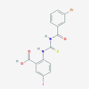 molecular formula C15H10BrIN2O3S B13954536 2-[(3-Bromobenzoyl)carbamothioylamino]-5-iodobenzoic acid CAS No. 535966-72-4