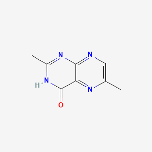 molecular formula C8H8N4O B13954557 4(3H)-Pteridinone, 2,6-dimethyl- 