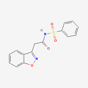 molecular formula C15H12N2O4S B13954559 N-(2-Benzo[d]isoxazol-3-yl-acetyl)-benzenesulfonamide 