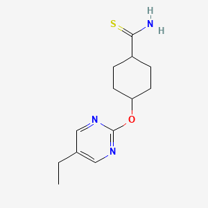 molecular formula C13H19N3OS B13954582 4-[(5-ethyl-2-pyrimidinyl)oxy]Cyclohexanecarbothioamide 