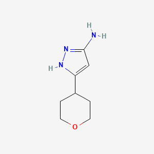 molecular formula C8H13N3O B1395459 5-(tetrahydro-2H-pyran-4-yl)-1H-pyrazol-3-amine CAS No. 1000896-69-4