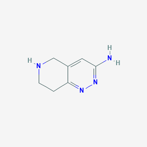 molecular formula C7H10N4 B1395460 5H,6H,7H,8H-pyrido[4,3-c]pyridazin-3-amine CAS No. 1334203-49-4