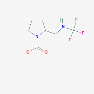 molecular formula C11H19F3N2O2 B13954681 tert-Butyl 2-(((trifluoromethyl)amino)methyl)pyrrolidine-1-carboxylate 