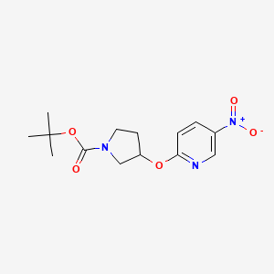 molecular formula C14H19N3O5 B13954700 tert-Butyl 3-((5-nitropyridin-2-yl)oxy)pyrrolidine-1-carboxylate 