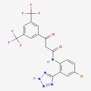 molecular formula C18H10BrF6N5O2 B13954703 3-(3,5-Bis-trifluoromethyl-phenyl)-N-[4-bromo-2-(1H-tetrazol-5-yl)-phenyl]-3-oxo-propionamide 