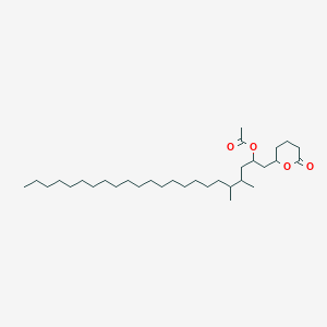 molecular formula C32H60O4 B13954727 [4,5-Dimethyl-1-(6-oxooxan-2-yl)tricosan-2-yl] acetate CAS No. 37577-42-7