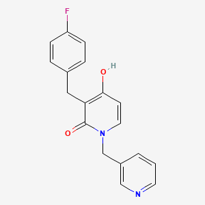 molecular formula C18H15FN2O2 B1395473 3-(4-fluorobenzyl)-4-hydroxy-1-(3-pyridinylmethyl)-2(1H)-pyridinone CAS No. 477846-00-7