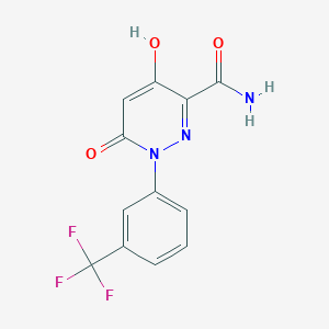 4-Hydroxy-6-oxo-1-[3-(trifluoromethyl)phenyl]-1,6-dihydro-3-pyridazinecarboxamide