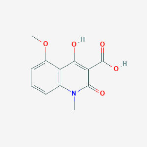 molecular formula C12H11NO5 B1395478 3-Quinolinecarboxylic acid, 1,2-dihydro-4-hydroxy-5-methoxy-1-methyl-2-oxo- CAS No. 248282-18-0