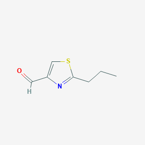 molecular formula C7H9NOS B13954858 2-Propyl-4-thiazolecarboxaldehyde CAS No. 933721-20-1