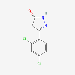molecular formula C9H6Cl2N2O B13954881 5-(2,4-Dichlorophenyl)-2,4-dihydro-3H-pyrazol-3-one CAS No. 63554-73-4