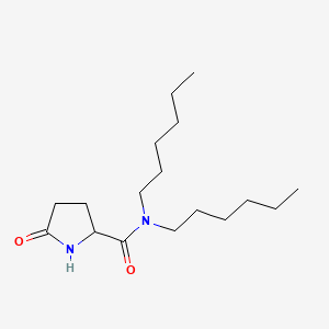molecular formula C17H32N2O2 B13954894 N,N-Dihexyl-5-oxopyrrolidine-2-carboxamide CAS No. 51959-87-6