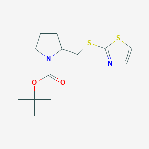 molecular formula C13H20N2O2S2 B13954931 2-(Thiazol-2-ylsulfanylmethyl)-pyrrolidine-1-carboxylic acid tert-butyl ester 