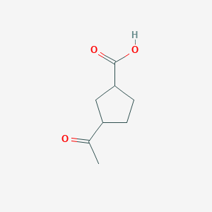 molecular formula C8H12O3 B13954948 3-Acetylcyclopentane-1-carboxylic acid CAS No. 214531-78-9