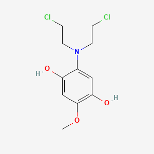molecular formula C11H15Cl2NO3 B13954991 Hydroquinone, 2-(di-2'-chloroethylamino)-5-methoxy- CAS No. 63884-42-4