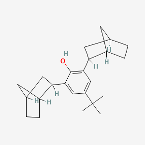 molecular formula C24H34O B13955046 2,6-Bis(3-bicyclo[2.2.1]heptanyl)-4-tert-butylphenol CAS No. 55256-05-8