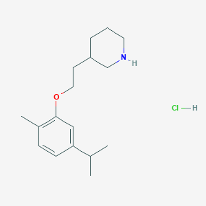 B1395513 3-[2-(5-Isopropyl-2-methylphenoxy)ethyl]-piperidine hydrochloride CAS No. 1219960-84-5