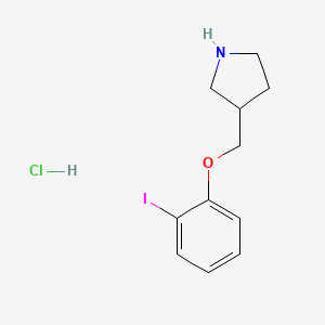 B1395517 3-[(2-Iodophenoxy)methyl]pyrrolidine hydrochloride CAS No. 1220032-37-0