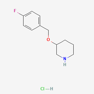 molecular formula C12H17ClFNO B1395519 3-[(4-Fluorobenzyl)oxy]piperidine hydrochloride CAS No. 1219980-98-9