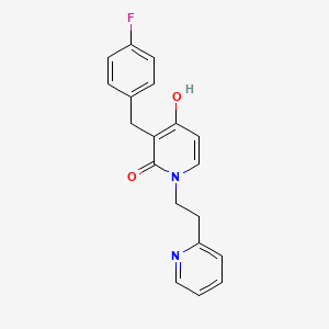 molecular formula C19H17FN2O2 B1395522 3-(4-fluorobenzyl)-4-hydroxy-1-[2-(2-pyridinyl)ethyl]-2(1H)-pyridinone CAS No. 478247-89-1