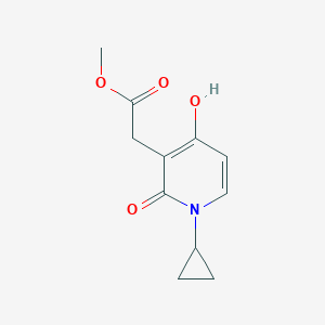 molecular formula C11H13NO4 B1395523 Methyl 2-(1-cyclopropyl-4-hydroxy-2-oxo-1,2-dihydro-3-pyridinyl)acetate CAS No. 477864-47-4