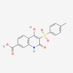 molecular formula C17H13NO6S B1395524 4-Hydroxy-3-[(4-methylphenyl)sulfonyl]-2-oxo-1,2-dihydroquinoline-7-carboxylic acid CAS No. 892271-80-6