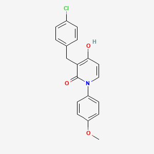 molecular formula C19H16ClNO3 B1395526 3-(4-chlorobenzyl)-4-hydroxy-1-(4-methoxyphenyl)-2(1H)-pyridinone CAS No. 477846-49-4