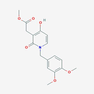 molecular formula C17H19NO6 B1395527 Methyl 2-[1-(3,4-dimethoxybenzyl)-4-hydroxy-2-oxo-1,2-dihydro-3-pyridinyl]acetate CAS No. 477871-81-1