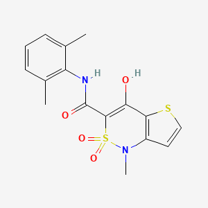 molecular formula C16H16N2O4S2 B1395529 N-(2,6-dimethylphenyl)-4-hydroxy-1-methyl-2,2-dioxo-1,2-dihydro-2lambda~6~-thieno[3,2-c][1,2]thiazine-3-carboxamide CAS No. 303987-80-6